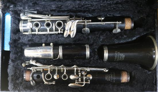 A clarinet, cased